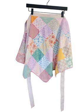 Vintage Handmade Half Apron Quilted Triangle apron AS IS